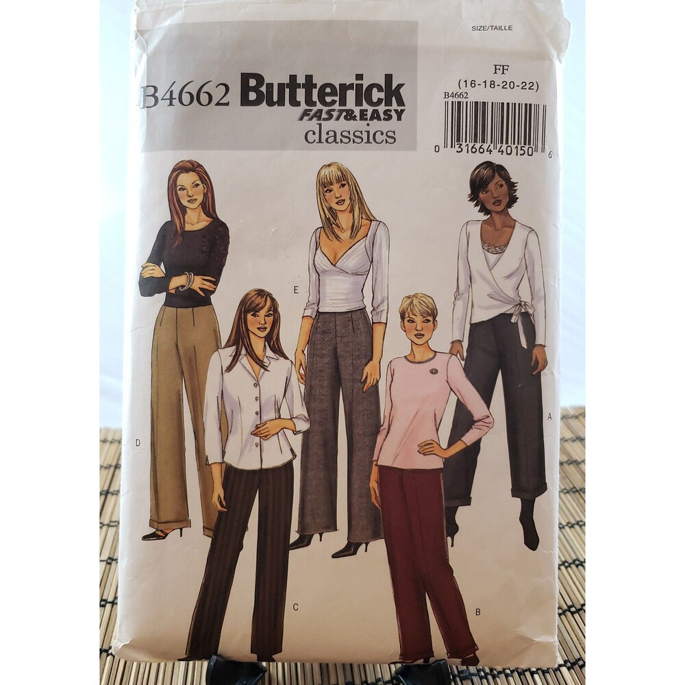 Misses/Misses Petite Fast & Easy Pants Sewing Pattern Butterick B4662, Plus Size